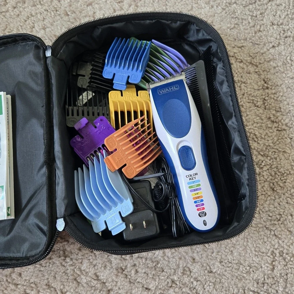 Wahl Color Pro Cordless Hair Clipper Trimmer Kit Rechargeable 9649 New In Case